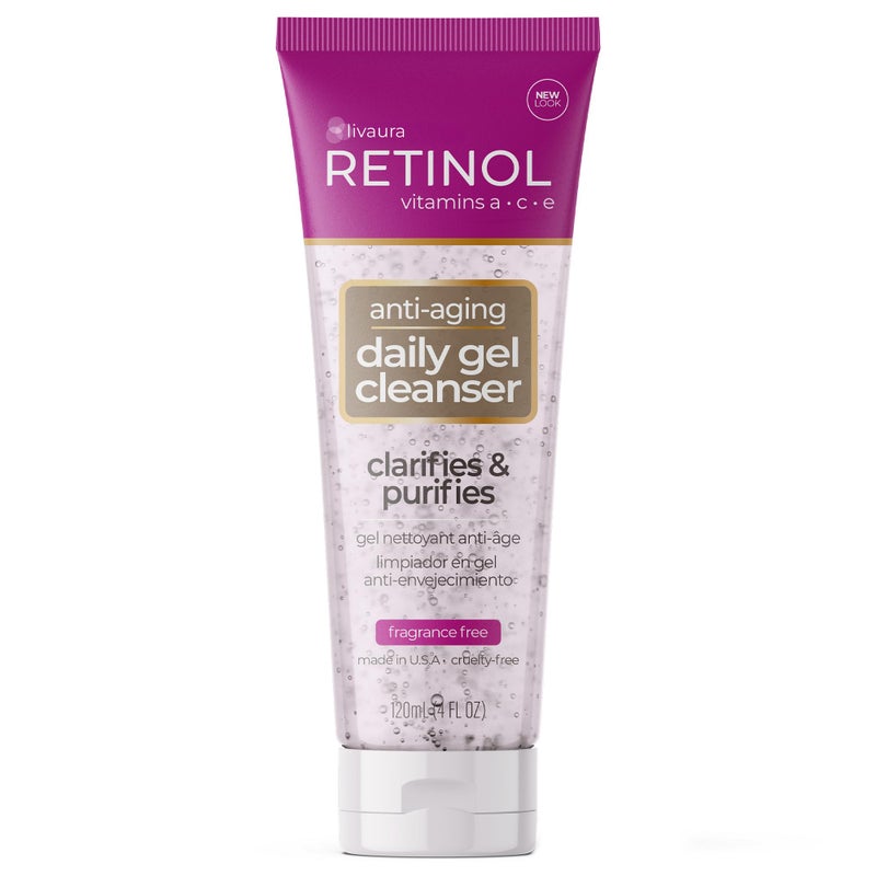 RETINOL LIVAURA Retinol Anti-Aging Gel Cleanser â€“ Gently Cleans Impurities From Pores & Exfoliates for Soft, Smooth Skin â€“ Antioxidant-Rich Micro-Beads w/ Vitamin A & E Maximize Renewing Benefits Of Retinol - Image 1